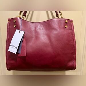 American Leather Co. Burgundy Shoulder Bag New with tags